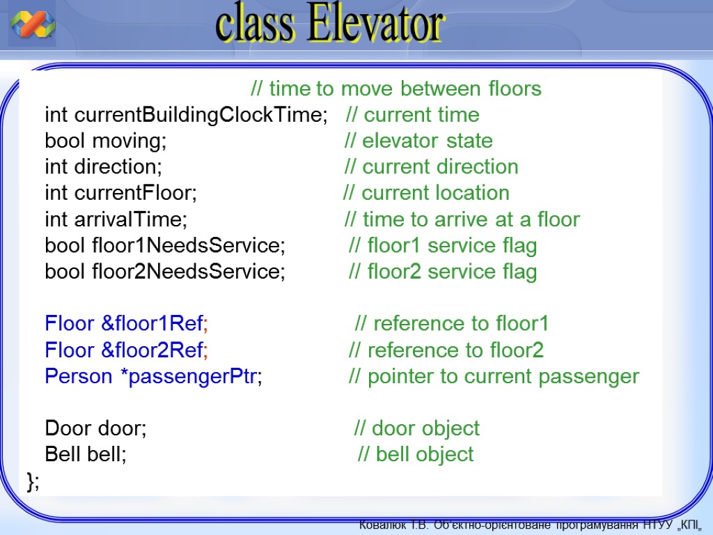 // time to move between floors int currentBuildingClockTime; // current time bool moving; //